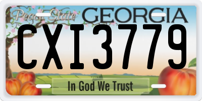 GA license plate CXI3779