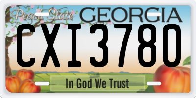 GA license plate CXI3780