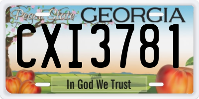 GA license plate CXI3781