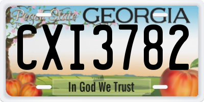 GA license plate CXI3782