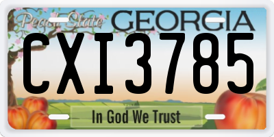 GA license plate CXI3785