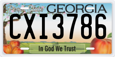 GA license plate CXI3786