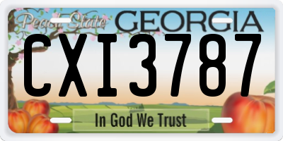 GA license plate CXI3787