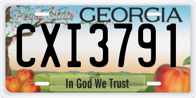 GA license plate CXI3791
