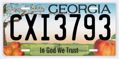 GA license plate CXI3793