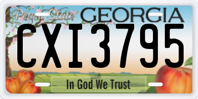 GA license plate CXI3795