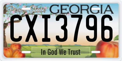 GA license plate CXI3796