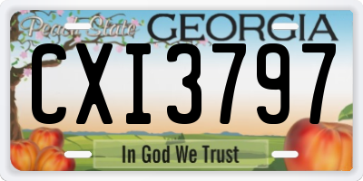 GA license plate CXI3797