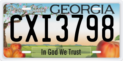 GA license plate CXI3798