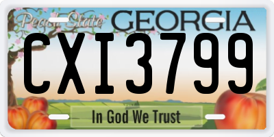 GA license plate CXI3799