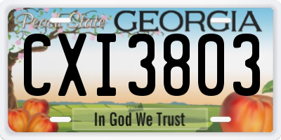 GA license plate CXI3803