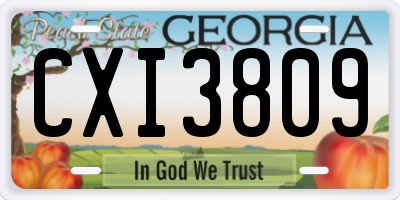 GA license plate CXI3809