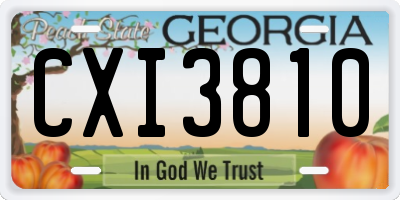 GA license plate CXI3810