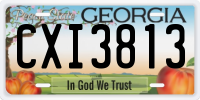 GA license plate CXI3813