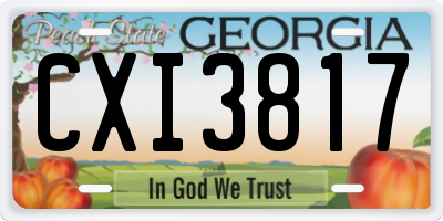 GA license plate CXI3817