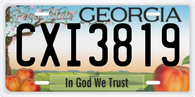 GA license plate CXI3819