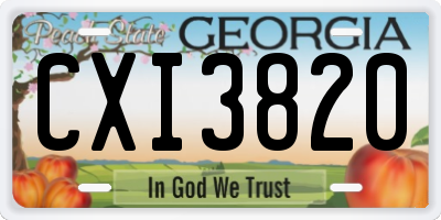 GA license plate CXI3820