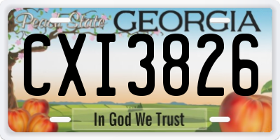 GA license plate CXI3826