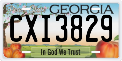 GA license plate CXI3829