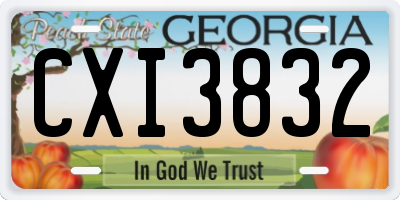 GA license plate CXI3832