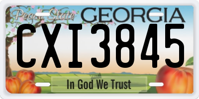 GA license plate CXI3845