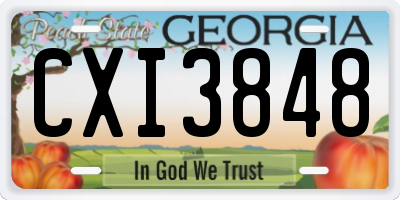 GA license plate CXI3848
