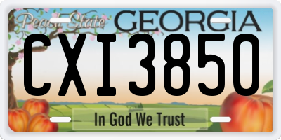GA license plate CXI3850