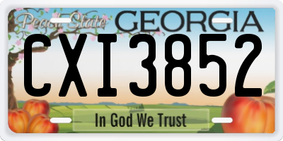 GA license plate CXI3852