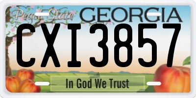 GA license plate CXI3857