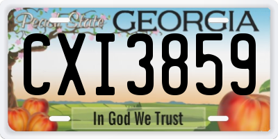 GA license plate CXI3859