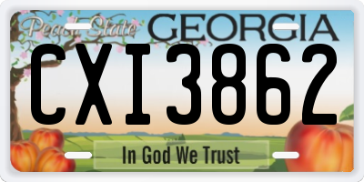 GA license plate CXI3862