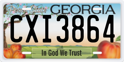 GA license plate CXI3864