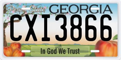GA license plate CXI3866