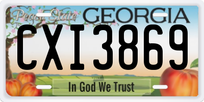 GA license plate CXI3869