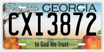 GA license plate CXI3872
