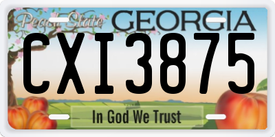 GA license plate CXI3875