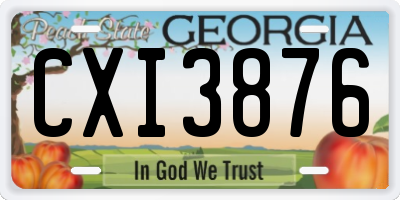 GA license plate CXI3876