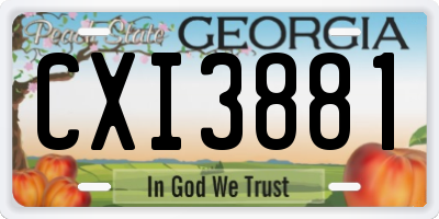 GA license plate CXI3881