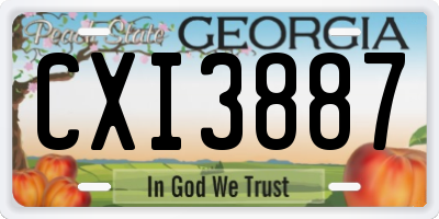 GA license plate CXI3887