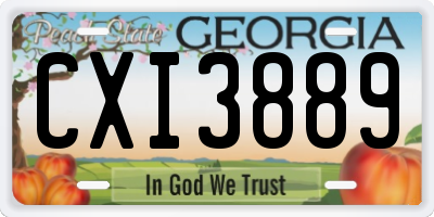 GA license plate CXI3889