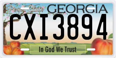 GA license plate CXI3894