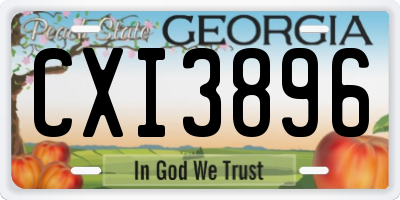 GA license plate CXI3896