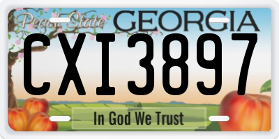 GA license plate CXI3897