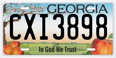 GA license plate CXI3898