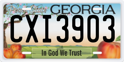 GA license plate CXI3903