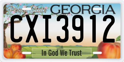 GA license plate CXI3912
