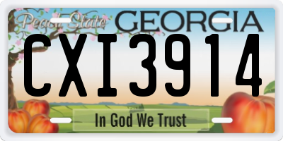 GA license plate CXI3914