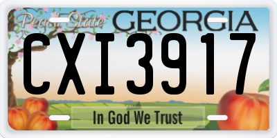 GA license plate CXI3917
