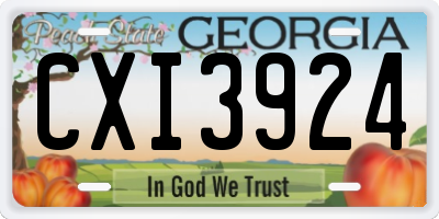 GA license plate CXI3924