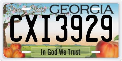 GA license plate CXI3929
